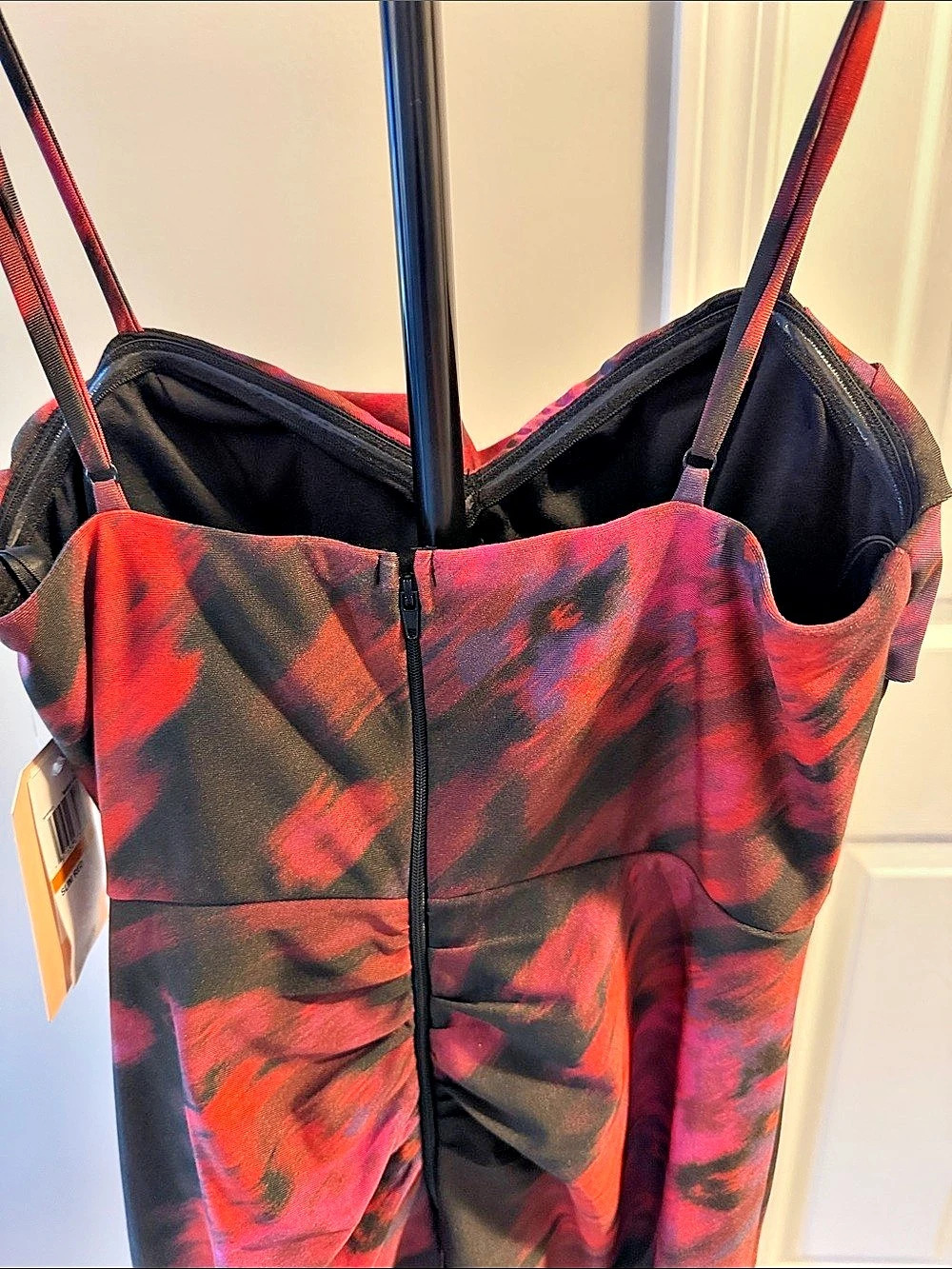 City studio Abstract Midi Dress in Red & Black NWT - Picture 5 of 5